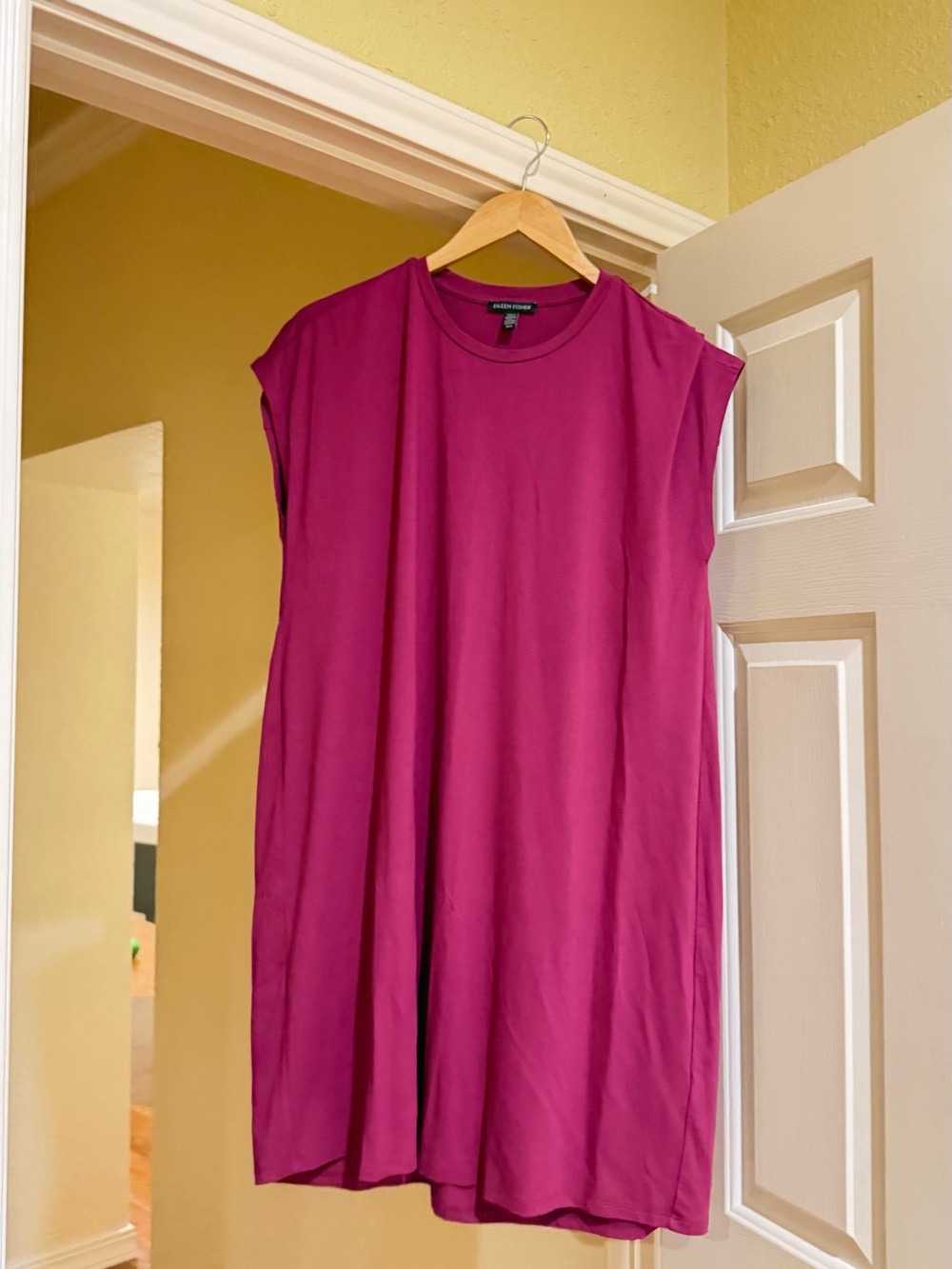 Eileen Fisher Fine Jersey Cap-Sleeve Dress